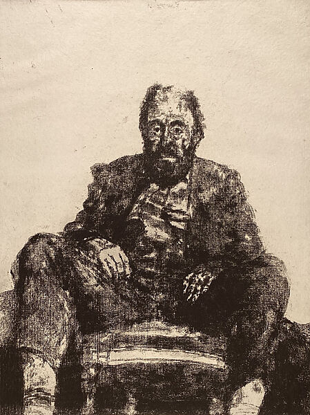 David Sylvester Seated, Avigdor Arikha (Israeli, born Raduti, Romania 1929–2010 Paris), Soft ground etching 