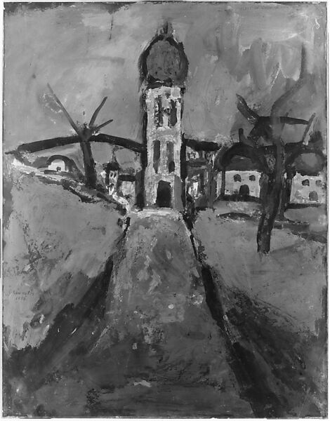 Portrait of a German Officer (recto); The Palace of King Ubu (verso), Georges Rouault (French, Paris 1871–1958 Paris), Opaque watercolor on paper (recto); Opaque watercolor on paper (verso)