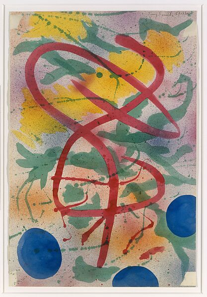 Untitled, Tony Smith (American, South Orange, New Jersey 1912–1980 New York, New York), Brushed and spattered colored inks on paper 