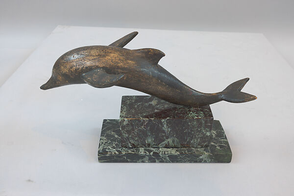 Maquette for Dolphin Fountain, Gaston Lachaise (American (born France) Paris 1882–1935 New York), Wood, painted, gilt