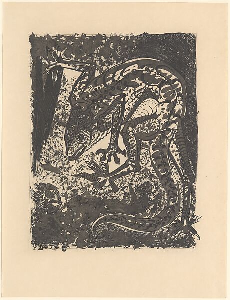 Lizard, from ¦Picasso: Original Etchings for the Texts of Buffon¦, Pablo Picasso (Spanish, Malaga 1881–1973 Mougins, France), Sugar-lift aquatint and drypoint; first state of two 