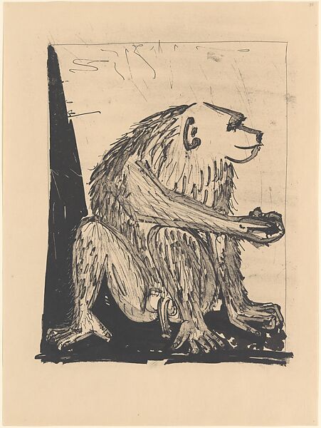 Baboon, from ¦Picasso: Original Etchings for the Texts of Buffon¦, Pablo Picasso (Spanish, Malaga 1881–1973 Mougins, France), Lift ground aquatint 