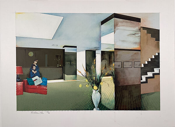 Lobby, Richard Hamilton (British, London 1922–2011 Oxfordshire), Color collotype and screenprint