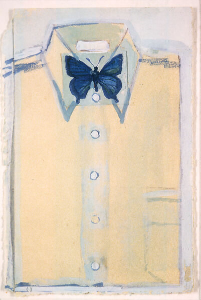Shirt with Butterfly, Joe Brainard (American, Salem, Arkansas 1942–1994 New York), Collage of cut paper and opaque watercolor with traces of graphite on paper 