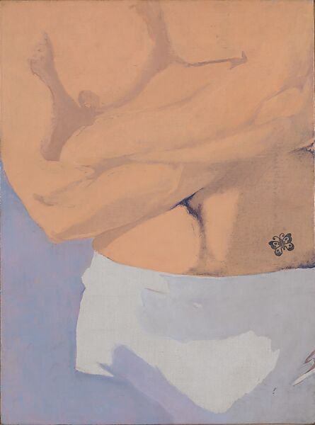Nude with Tattoo, Joe Brainard (American, Salem, Arkansas 1942–1994 New York), Oil and ink on canvas 