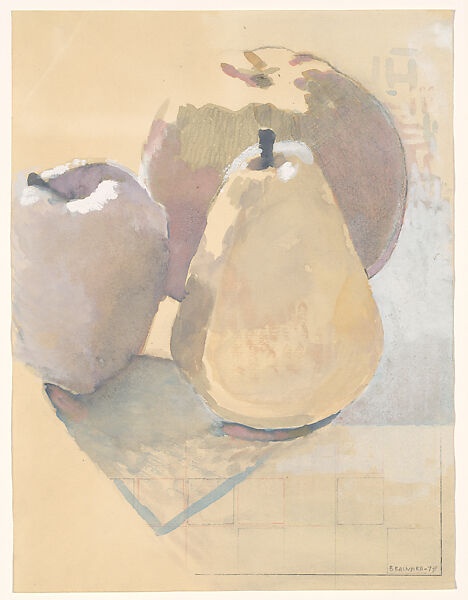Pears and Apples, Joe Brainard (American, Salem, Arkansas 1942–1994 New York), Watercolor, opaque watercolor, graphite, and colored pencil on paper 