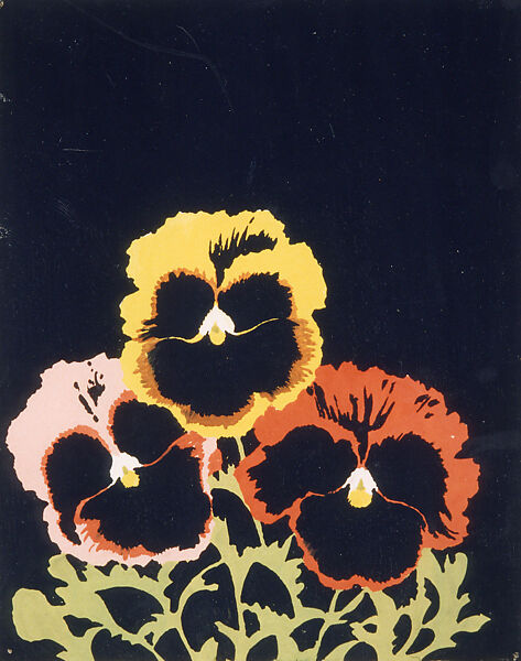 Three Pansies, Joe Brainard (American, Salem, Arkansas 1942–1994 New York), Opaque watercolor on paper 