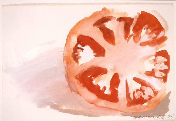 Tomato, Joe Brainard (American, Salem, Arkansas 1942–1994 New York), Opaque watercolor and watercolor on paper 