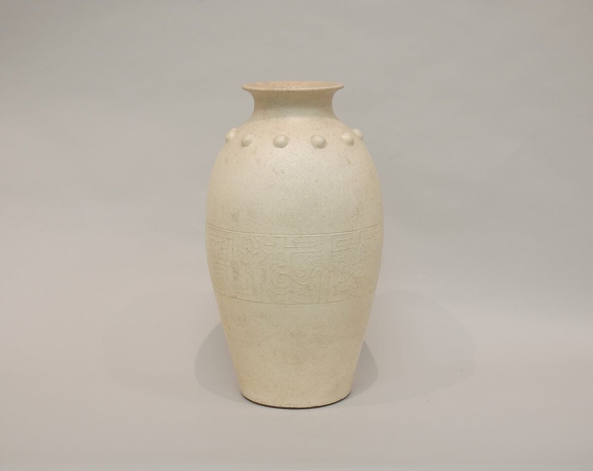 Vase with archaistic pattern, Porcelain with relief decoration, China 