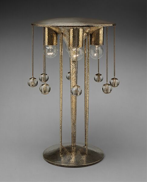 Table Lamp, Josef Hoffmann (Austrian, Pirnitz 1870–1956 Vienna), Silvered alpaka, glass, copper 