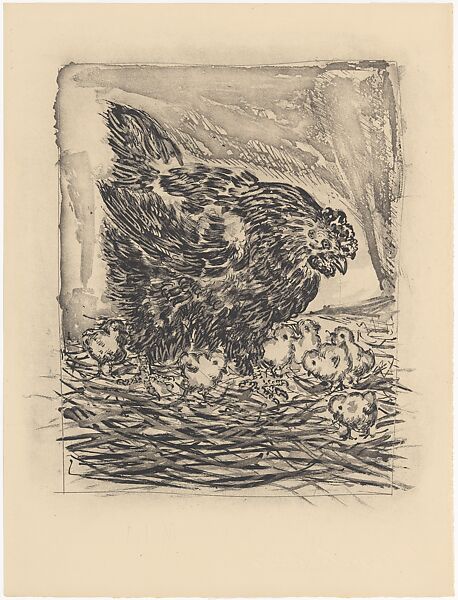 Mother Hen, from ¦Picasso: Original Etchings for the Texts of Buffon¦, Pablo Picasso (Spanish, Malaga 1881–1973 Mougins, France), Lift ground aquatint 