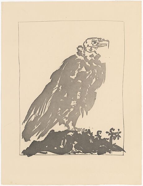 Vulture, from ¦Picasso: Original Etchings for the Texts of Buffon¦, Pablo Picasso (Spanish, Malaga 1881–1973 Mougins, France), Sugar-lift aquatint and drypoint 