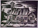 Old Church, from ¦Hale Woodruff: Selections from the Atlanta Period 1931–1946¦, Hale Woodruff (American, Cairo, Illinois 1900–1980 New York), Linocut on Chine collé 