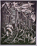 Coming Home, from ¦Hale Woodruff: Selections from the Atlanta Period 1931–1946¦, Hale Woodruff (American, Cairo, Illinois 1900–1980 New York), Linocut on Chine collé 