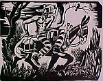 Trusty on a Mule, from ¦Hale Woodruff: Selections from the Atlanta Period 1931–1946¦, Hale Woodruff (American, 1900–1980), Linocut on Chine collé 