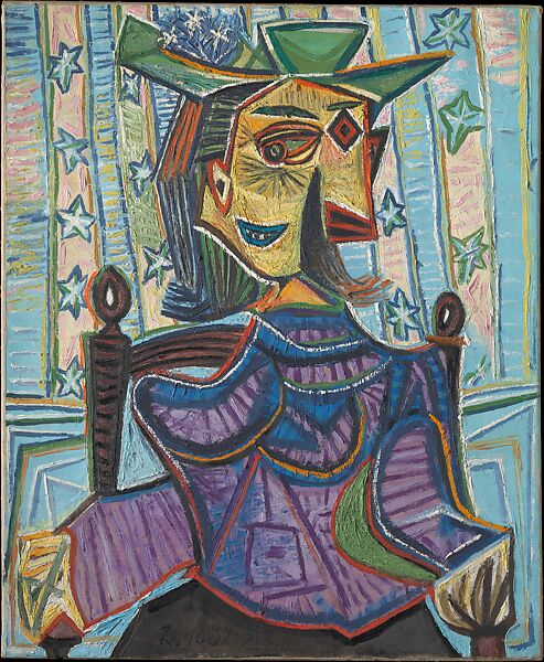 Dora Maar in an Armchair, Pablo Picasso (Spanish, Malaga 1881–1973 Mougins, France), Oil on canvas 