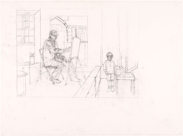 Study related to "Day by Day", Larry Day (American, Philadelphia, Pennsylvania 1921–1998 Abington, Pennsylvania), Graphite on paper 