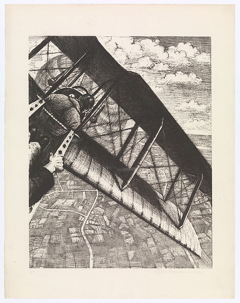 Banking at 4,000 Feet, Christopher Richard Wynne Nevinson (British, London 1889–1946 London), Lithograph 