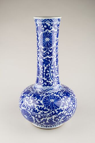 Bottle vase with floral scrolls