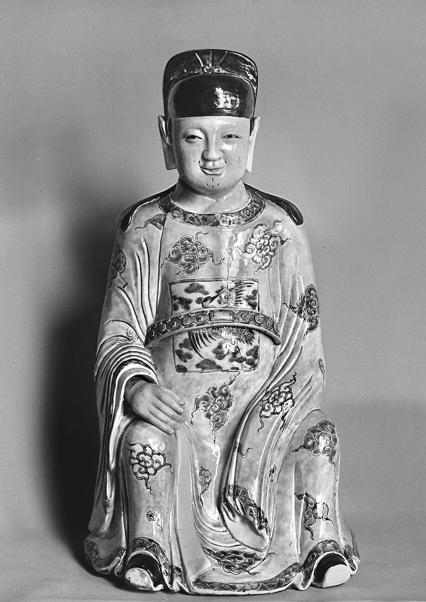 Figure with Court Headdress, Porcelain, China 