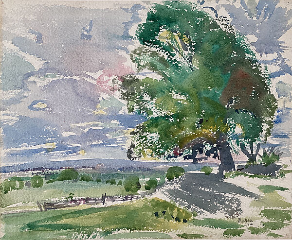 Delaware Country (recto); Landscape (verso), John Marin (American, Rutherford, New Jersey 1870–1953 Cape Split, Maine), Watercolor and graphite on paper 
