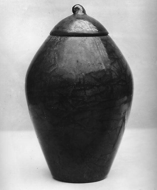 Vase with lid, Herman A. Kähler (Danish, 1846–1917), Pottery, Danish (Nästved) 