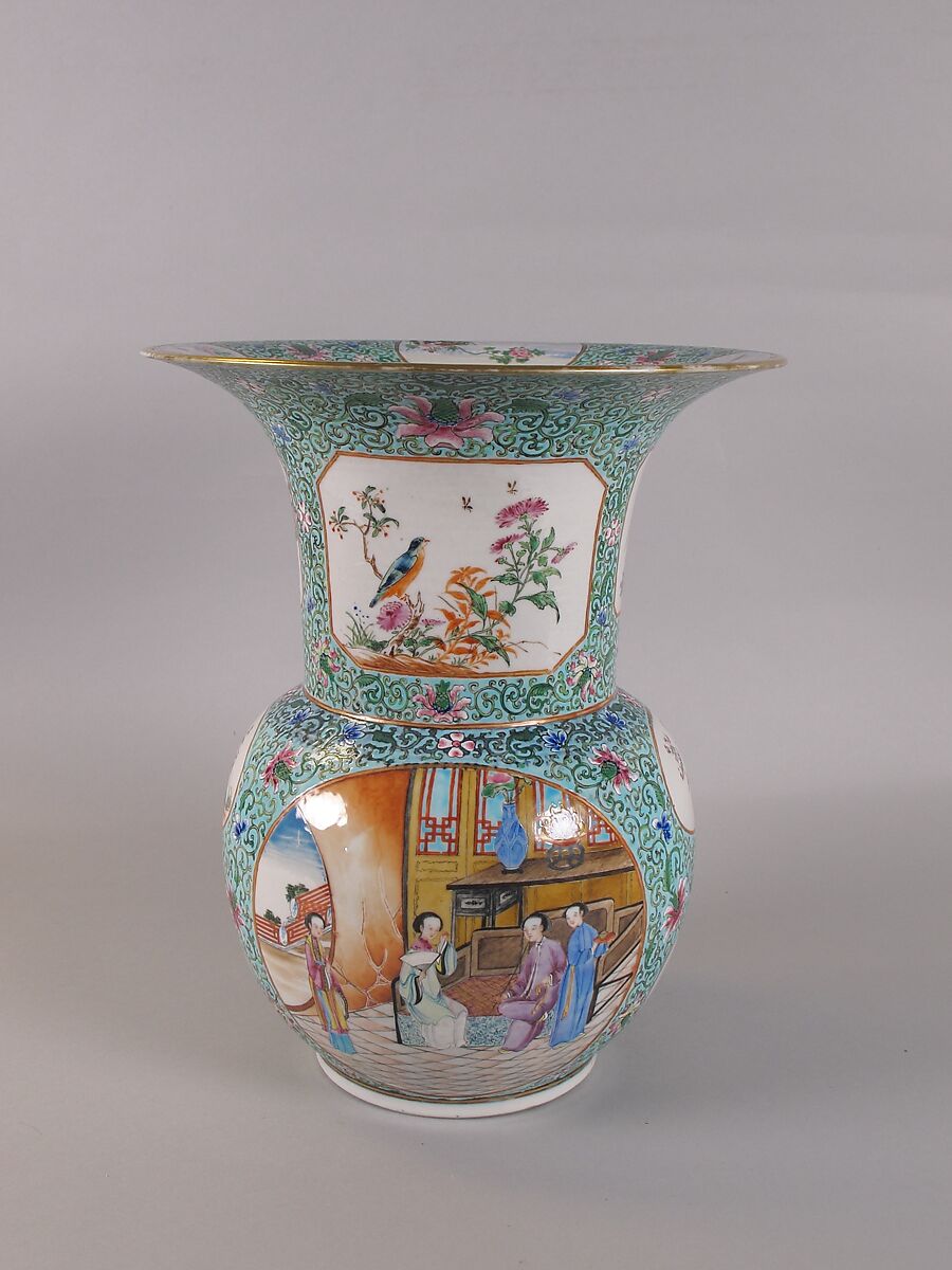 Vase, Porcelain painted in overglaze polychrome enamels, China 