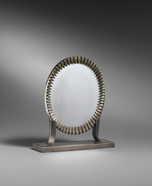 Mirror, Raymond Templier (French, Paris 1891–1968 Paris), Silver, gold, carnelian, enamel, pewter, French