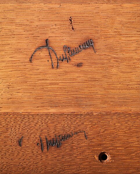 "Tibattant" Desk, Emile-Jacques Ruhlmann (French, Paris 1879–1933 Paris), Macassar ebony, ivory, leather, aluminum leaf, silver, silk, oak, lumber-core plywood, poplar, mahogany, French