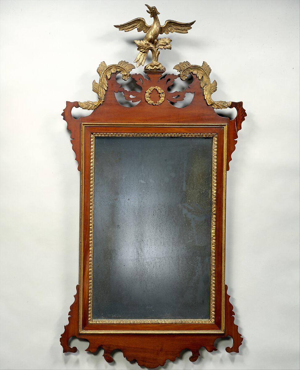 Looking Glass, Stephen Badlam (1751–1815), Mahogany, gilt, American 