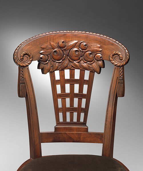 Side Chair, Louis Süe (French, Bordeaux 1875–1968 Paris), Walnut, silk velvet
