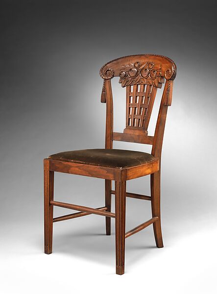 Side Chair, Louis Süe (French, Bordeaux 1875–1968 Paris), Walnut, silk velvet 