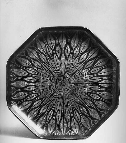 Tray, Jean Dunand (French (born Switzerland), Lancy 1877–1942 Paris), Copper, inlaid with silver 