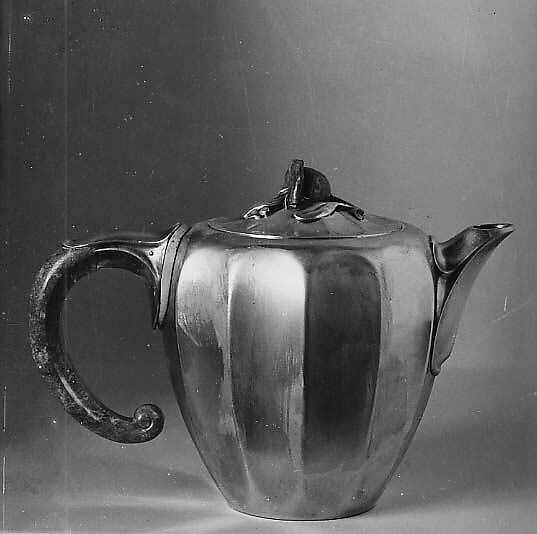 Coffeepot, Jean E. Puiforcat (French, Paris 1897–1945 Paris), Silver, lapis lazuli, and ivory, French 