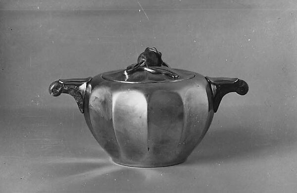 Sugar Bowl with Lid, Jean E. Puiforcat (French, Paris 1897–1945 Paris), Silver, lapis lazuli, gold 