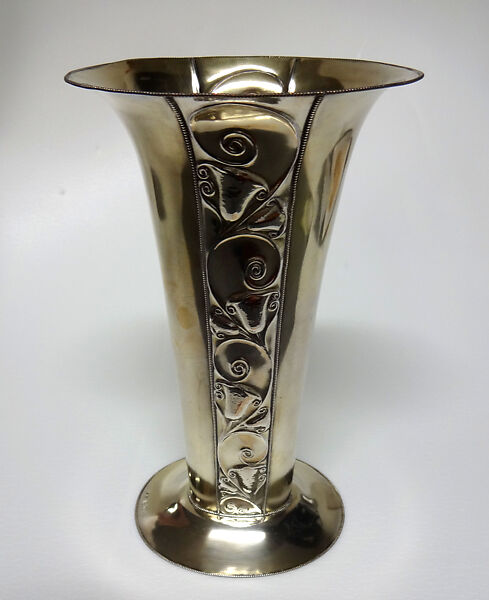 Vase, Josef Hoffmann (Austrian, Pirnitz 1870–1956 Vienna), Silver, gold plating 
