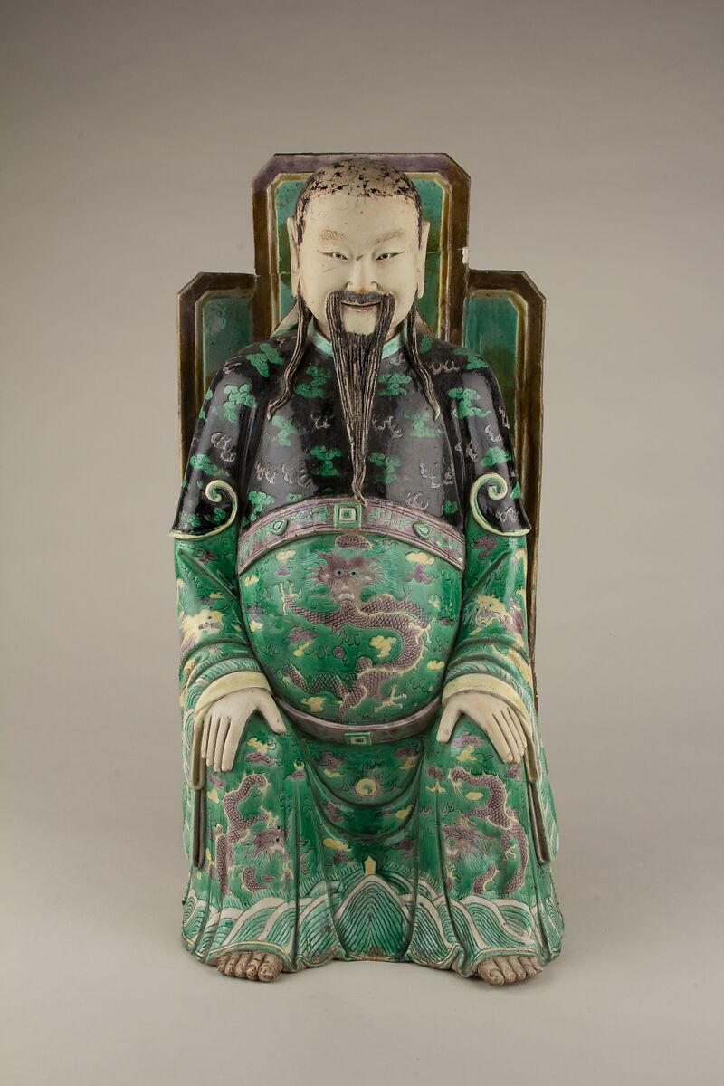 Daoist figure, Porcelain painted with polychrome enamels on the biscuit (Jingdezhen ware), China