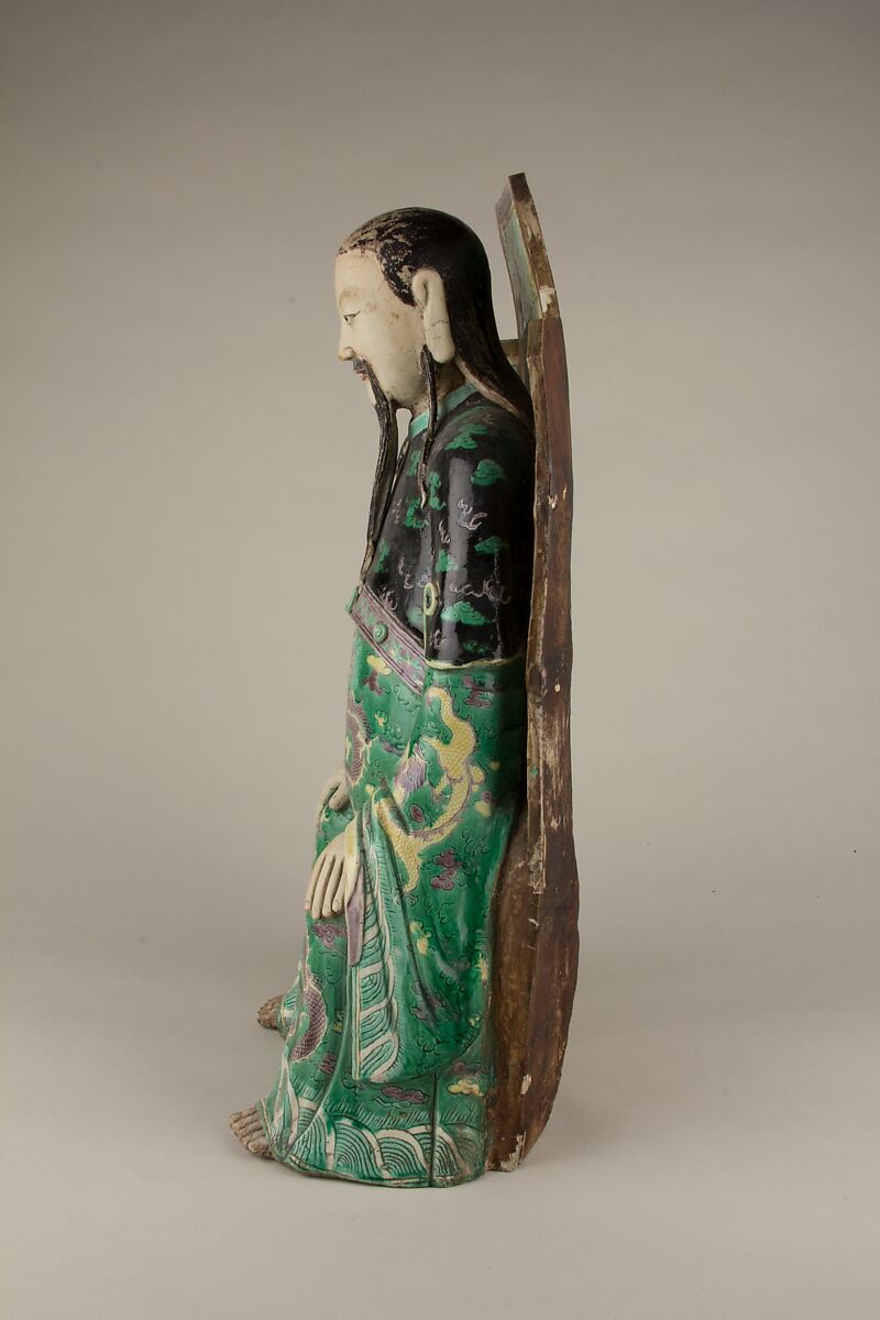 Daoist figure, Porcelain painted with polychrome enamels on the biscuit (Jingdezhen ware), China