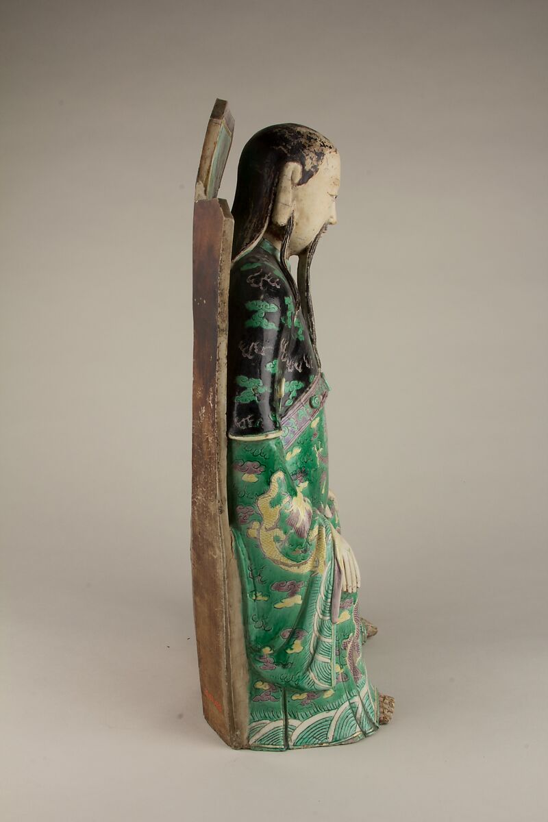 Daoist figure, Porcelain painted with polychrome enamels on the biscuit (Jingdezhen ware), China