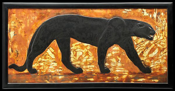 Panther, Jean Dunand (French (born Switzerland), Lancy 1877–1942 Paris), Lacquered wood, eggshell 