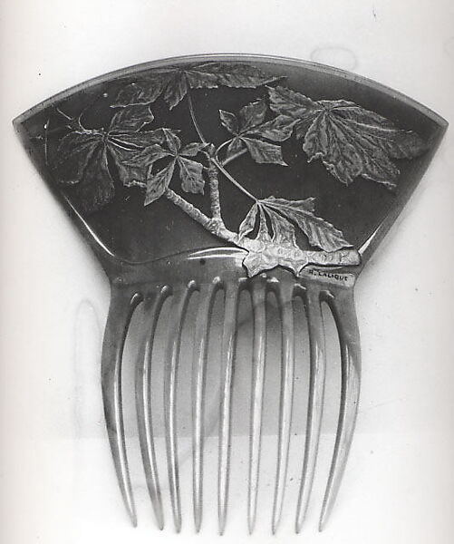Hair comb, René-Jules Lalique (French, Aÿ 1860–1945 Paris), Horn, silver 