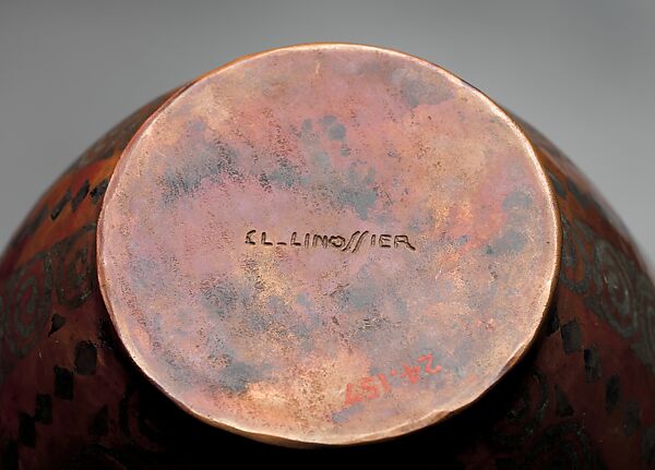Vase, Claudius Linossier (French, Lyons 1893–1953 Paris), Copper, silver, French