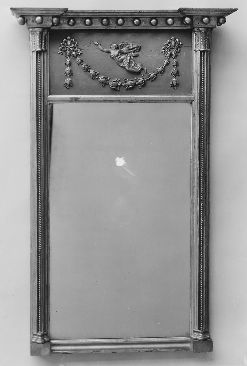 Looking Glass, John Doggett (1780–1857), Gilt gesso, verd antique, wood, American 