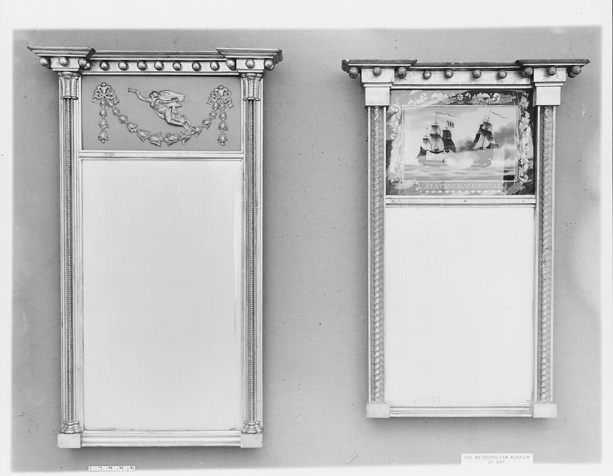 Looking Glass, John Doggett (1780–1857), Gilt gesso, verd antique, wood, American
