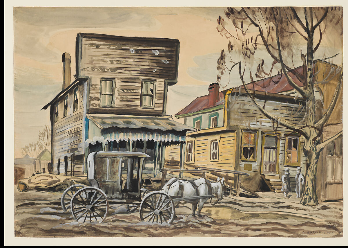 The False Front, Charles Ephraim Burchfield (American, Ashtabula Harbor, Ohio 1893–1967 West Seneca, New York), Watercolor, gouache and graphite on paper 