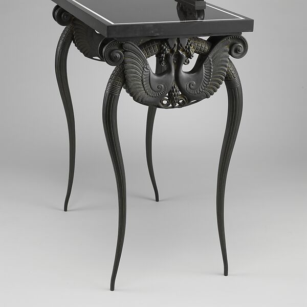 Dressing Table, Armand-Albert Rateau (French, Paris 1882–1938 Paris), Bronze, basalt, mirror glass