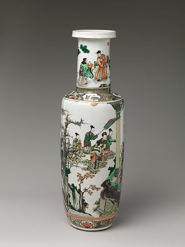 Vase with Immortals Offering the Peaches of Longevity