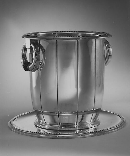 Champagne cooler, Jean E. Puiforcat  French, Silver and carnelian, French