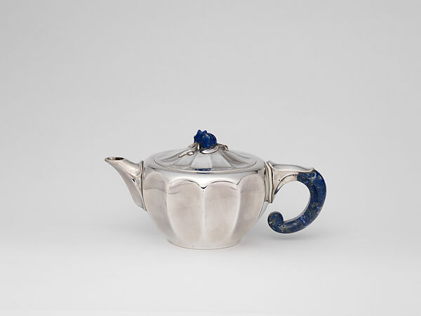 Teapot, Jean E. Puiforcat (French, Paris 1897–1945 Paris), Silver, lapis lazuli, and ivory 