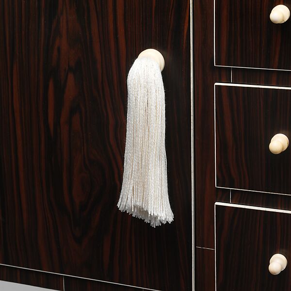 "Fuseaux" Cabinet, Emile-Jacques Ruhlmann (French, Paris 1879–1933 Paris), Macassar ebony, ivory, silk, silvered bronze